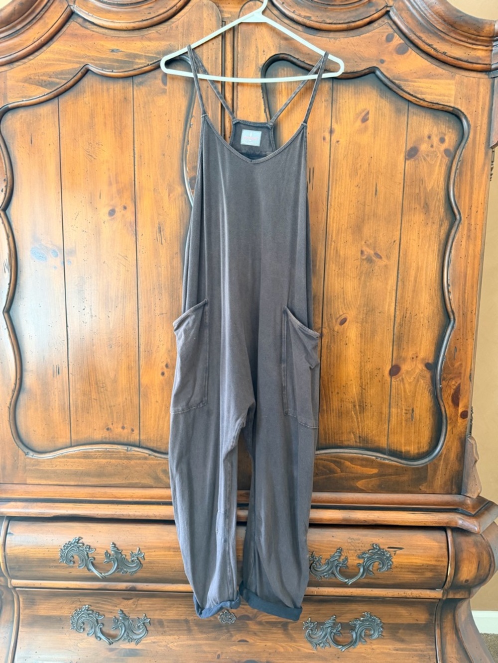 Free People Movement Hot Shot Onesie-Faded Black